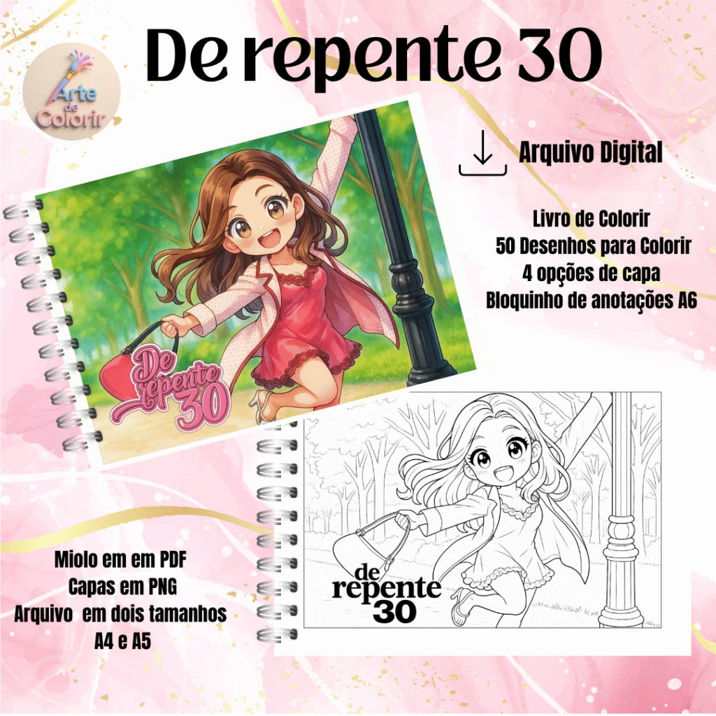 De Repente 30 - Livro de Colorir - Imagem 1