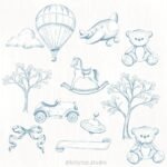 Toile de jouy – Brinquedos Azul - Imagem 2