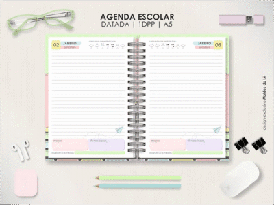 COMBO A5 - Agendas Escolares (Moldes da Lê) - Imagem 8
