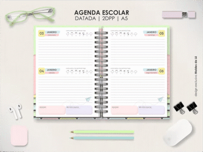 COMBO A5 - Agendas Escolares (Moldes da Lê) - Imagem 14