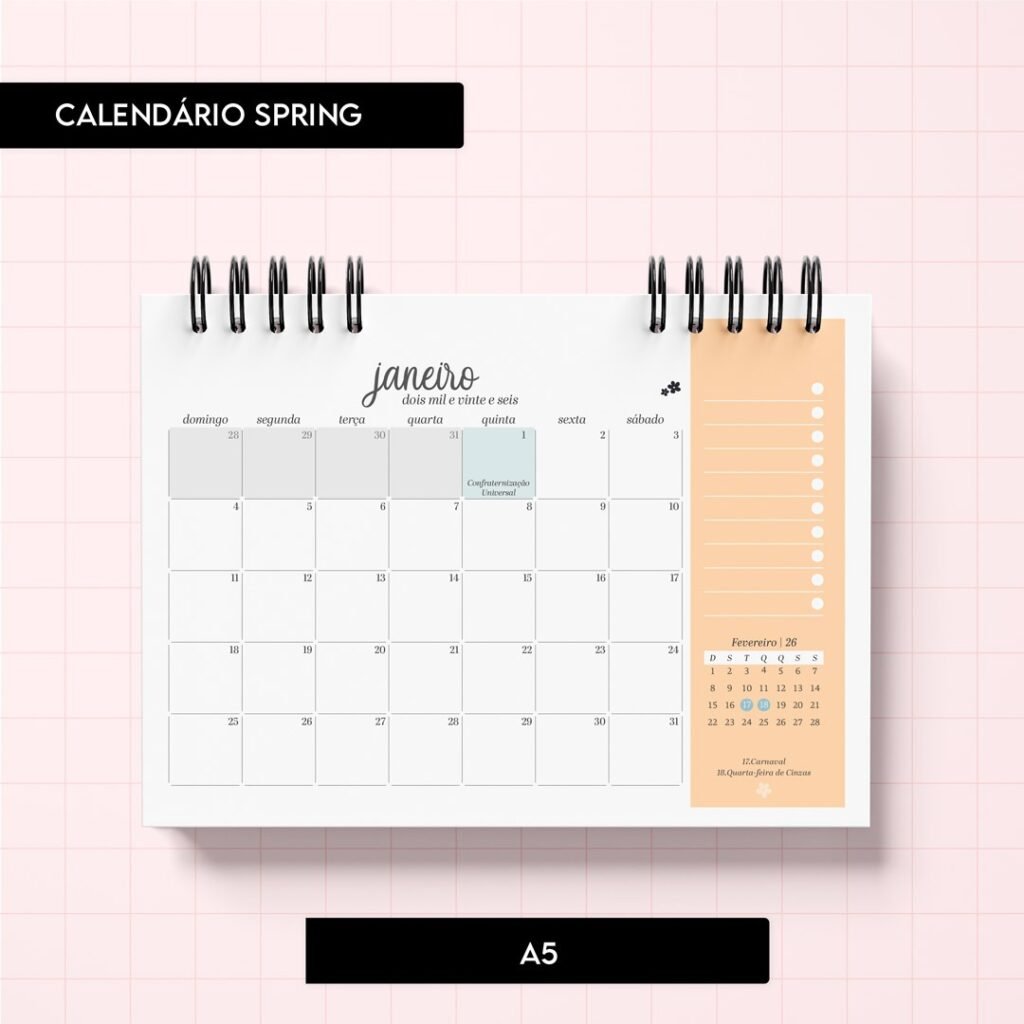Calendário Spring 2026 (Trilha de Papel) - Imagem 14