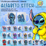 Alfabeto Stitch - Artes Caneca