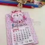 Card post it ou mini calendário rosa dia dos professores