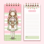 Bloco Slim 22x10cm wire-o espiral - Bonecas (Telma Contel) - Imagem 5