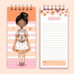 Bloco Slim 22x10cm wire-o espiral - Bonecas (Telma Contel) - Imagem 4