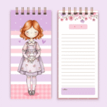 Bloco Slim 22x10cm wire-o espiral - Bonecas (Telma Contel) - Imagem 6