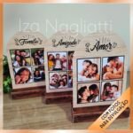 Porta fotos no estilo madeira com calendário 2026 (Iza) - Imagem 3