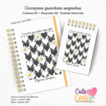 Caderno Pautado A5 + Bloquinho A6 – Corações Guardam Segredos