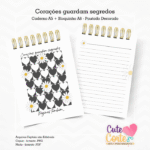 Caderno Pautado A5 + Bloquinho A6 – Corações Guardam Segredos - Imagem 2