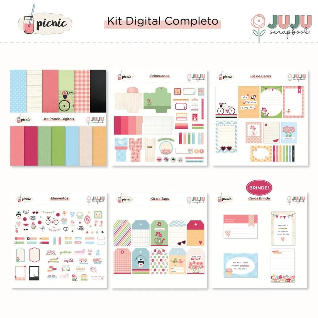 Pacote digital Completo - Coleção digital Picnic - Imagem 1