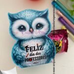 Porta bombom corujinha azul