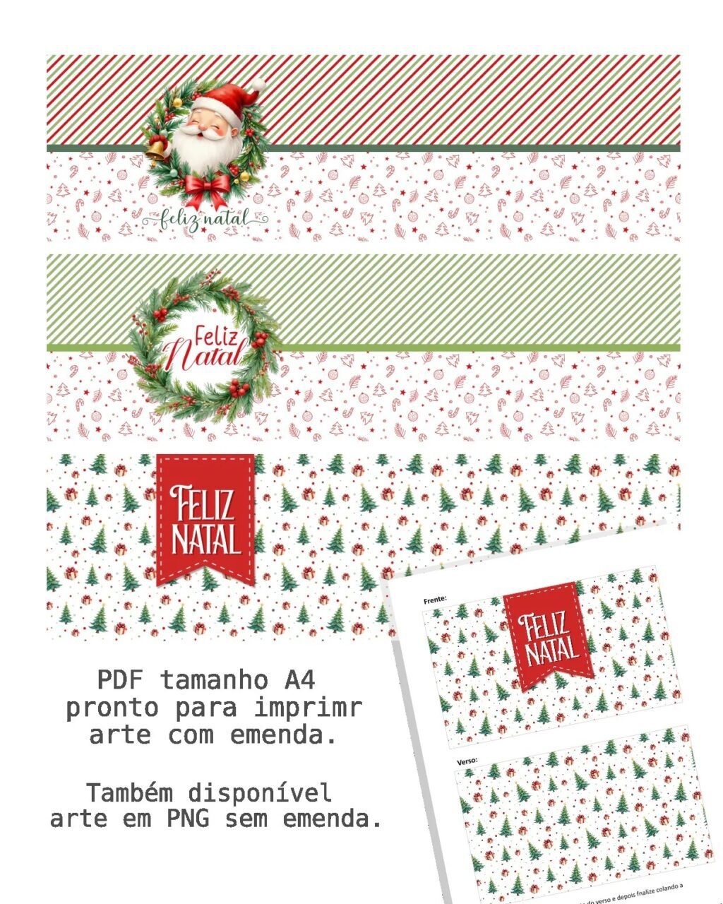 Printable - Arte para Tubolata 10x10cm - Feliz Natal (Balloon) - Imagem 6
