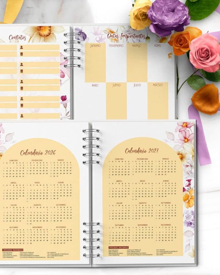 Agenda 2026 - 1DPP Floral Encanto (Bicho Papel) - Imagem 4
