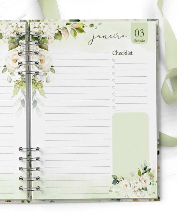 Combo 6 Agendas 2026 e Permanente Floral Rosas Brancas (Bicho Papel) - Imagem 8