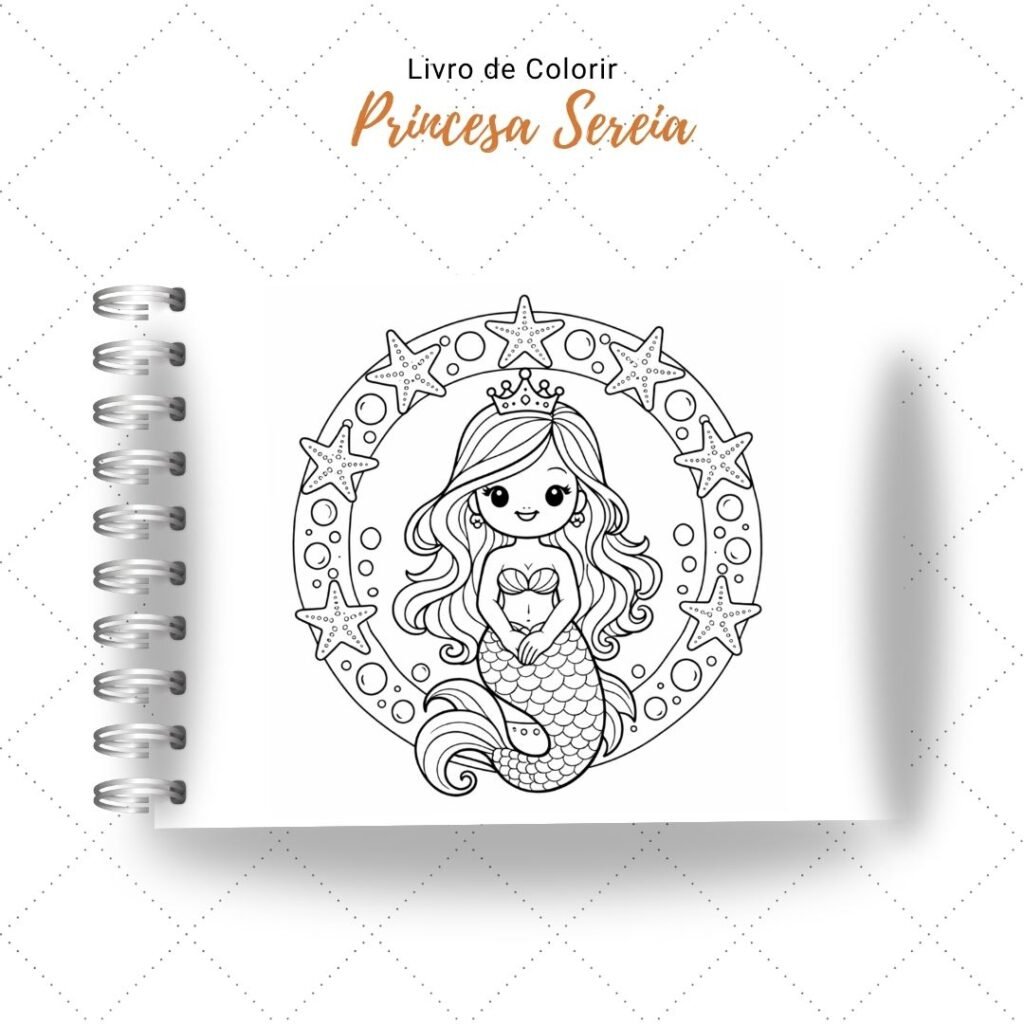 Princesa Sereia - Livro de Colorir - Imagem 2