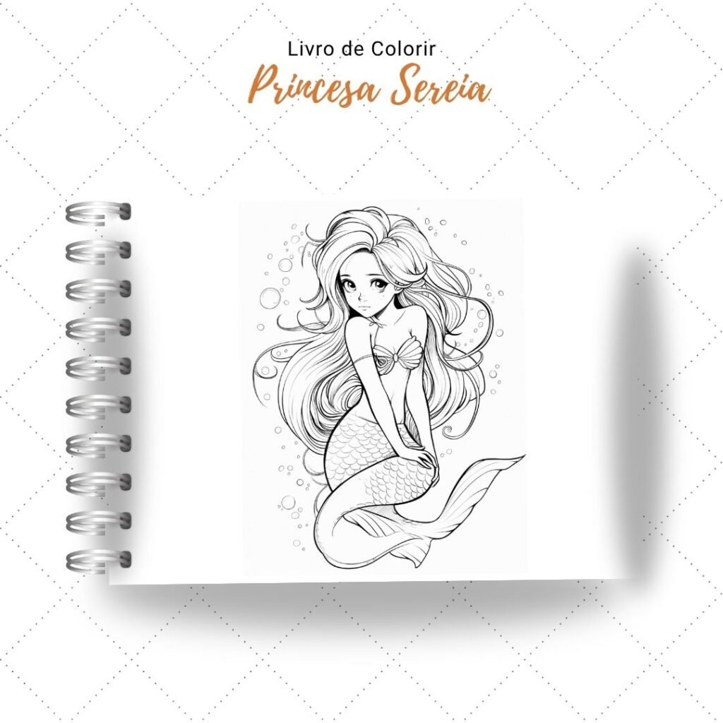 Princesa Sereia - Livro de Colorir - Imagem 4