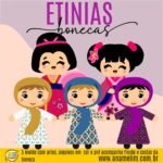 Estampas e Molde Etnias Bonecas de Pano