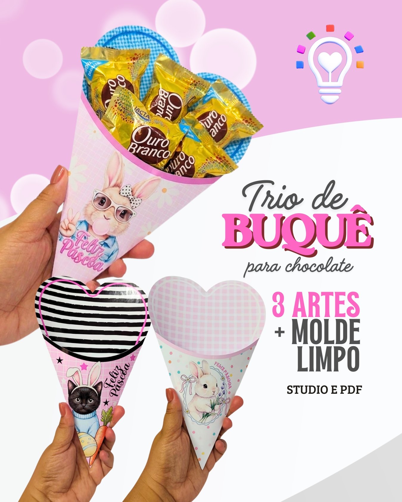 Coelho - Buquê Bombom Coelho - Buquê para Chocolates - Imagem 1