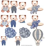 Ursinho Azul Marinho e Cinza - Imagem 3