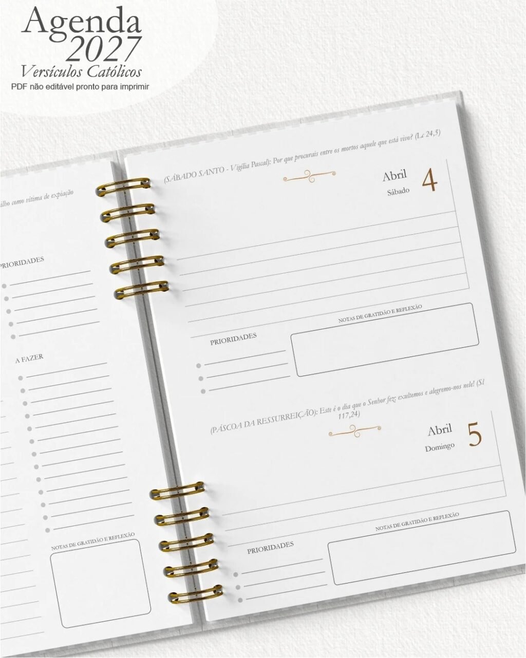 Agenda com Versículos Católicos 2027 - Imagem 4