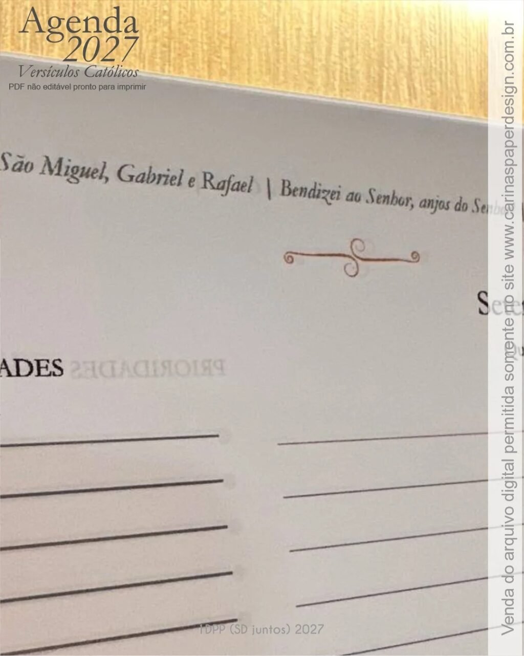 Agenda com Versículos Católicos 2027 - Imagem 8