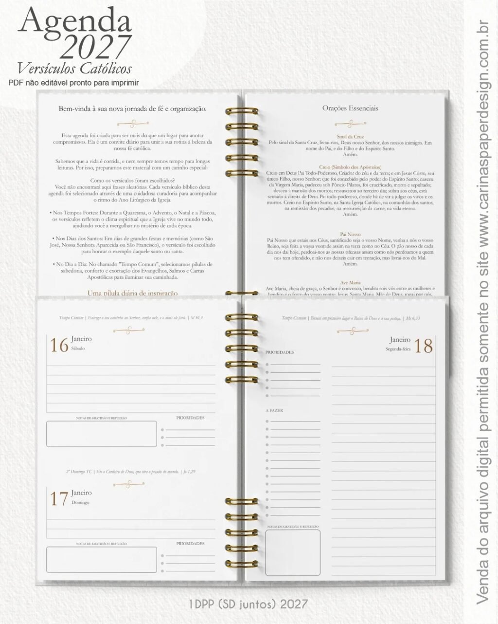 Agenda com Versículos Católicos 2027 - Imagem 7