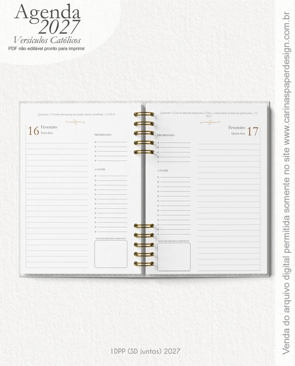 Agenda com Versículos Católicos 2027 - Imagem 2
