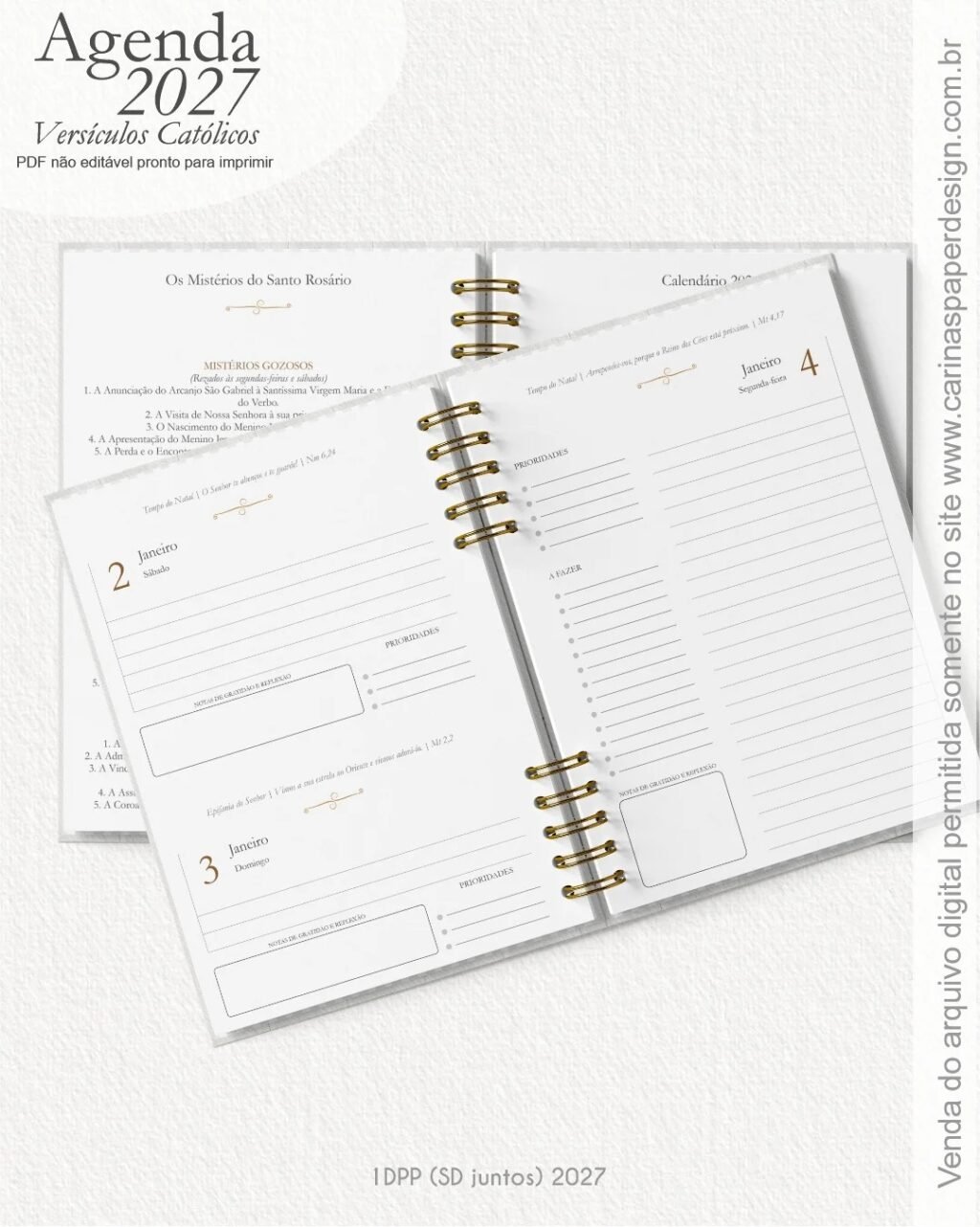 Agenda com Versículos Católicos 2027 - Imagem 5