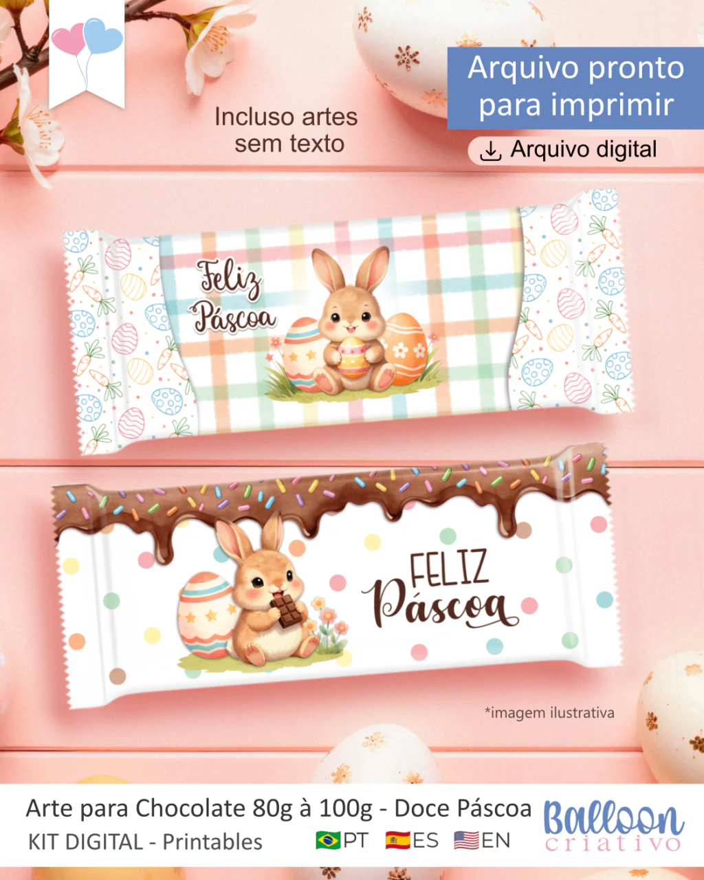 Arte para KitKat - Doce Páscoa - Imagem 3