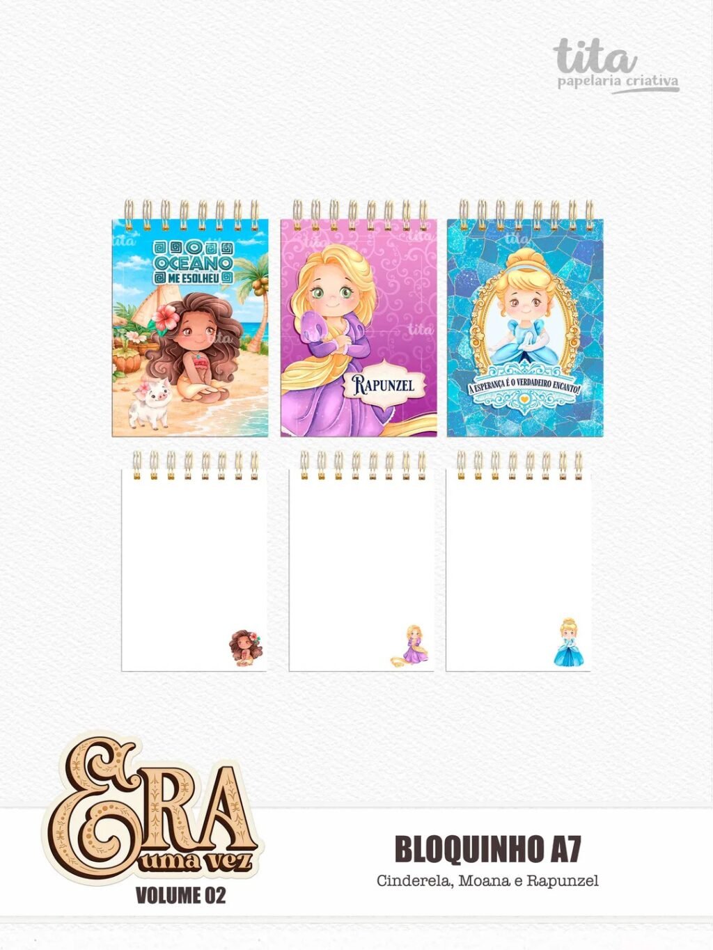 Era Uma Vez - Kit Encadernação - Volume 2 - Cinderela, Moana e Rapunzel (Tita) - Imagem 7