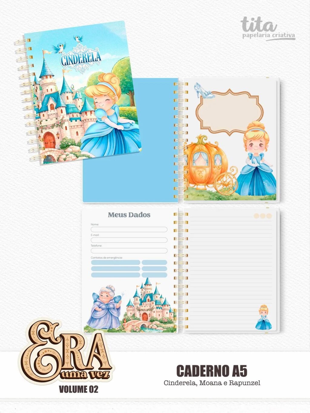 Era Uma Vez - Kit Encadernação - Volume 2 - Cinderela, Moana e Rapunzel (Tita) - Imagem 9