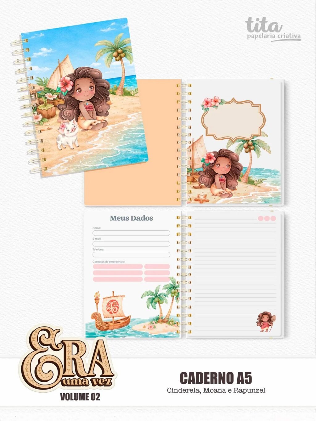 Era Uma Vez - Kit Encadernação - Volume 2 - Cinderela, Moana e Rapunzel (Tita) - Imagem 10