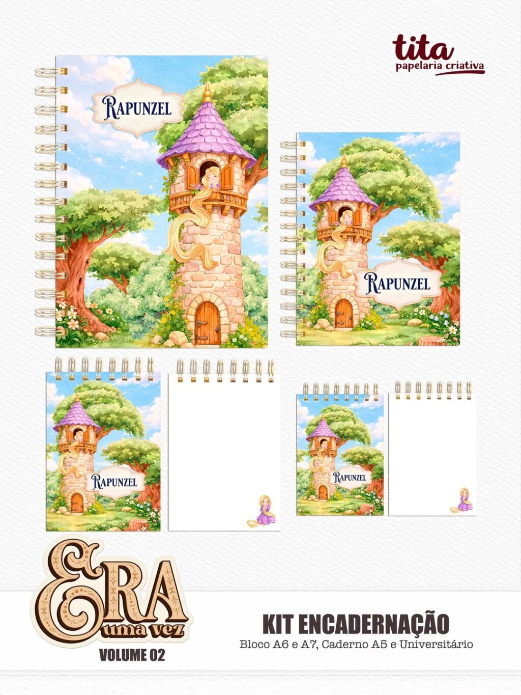 Era Uma Vez - Kit Encadernação - Volume 2 - Cinderela, Moana e Rapunzel (Tita) - Imagem 12