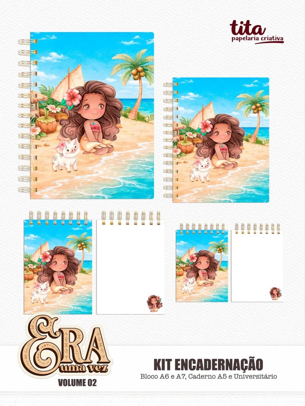 Era Uma Vez - Kit Encadernação - Volume 2 - Cinderela, Moana e Rapunzel (Tita) - Imagem 6