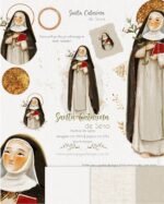 Ilustrações Santa Catarina de Sena - Kit Digital (Carinas Paper)