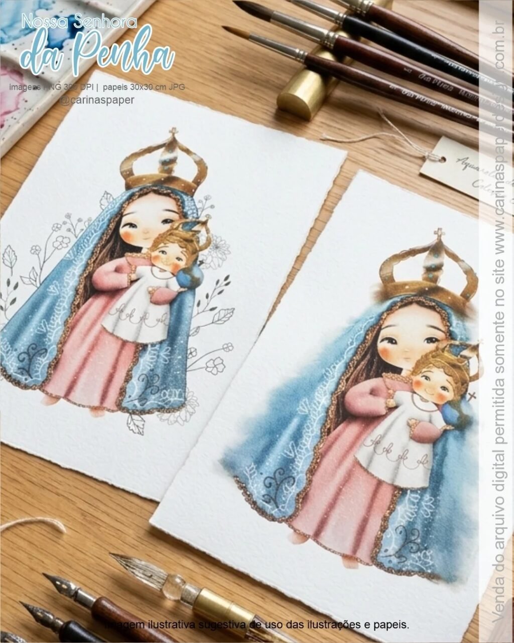 kit Digital Ilustrações Nossa Senhora da Penha - Imagem 6