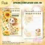 Caderno A5 + Bloquinho - Spring Sunflower Girl N5 (Jana Bicalho) - Imagem 3