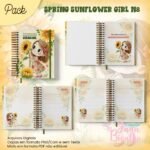 Caderno A5 + Bloquinho - Spring Sunflower Girl N8 (Jana Bicalho) - Imagem 2
