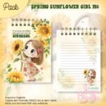 Caderno A5 + Bloquinho - Spring Sunflower Girl N8 (Jana Bicalho) - Imagem 3