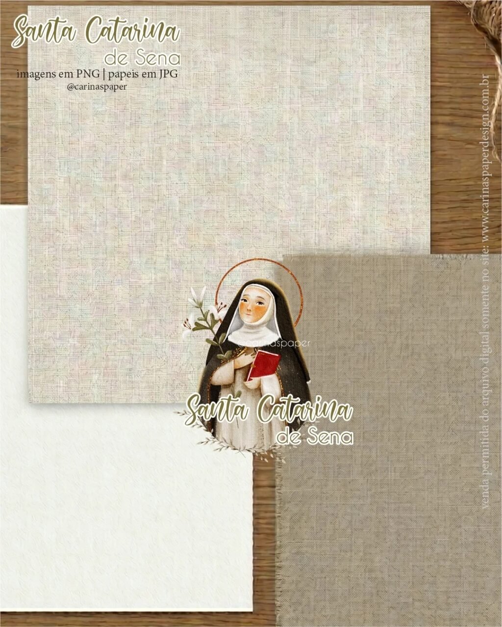 Ilustrações Santa Catarina de Sena - Kit Digital (Carinas Paper) - Imagem 3