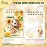 Caderno A5 + Bloquinho - Spring Sunflower Girl N10 (Jana Bicalho) - Imagem 3