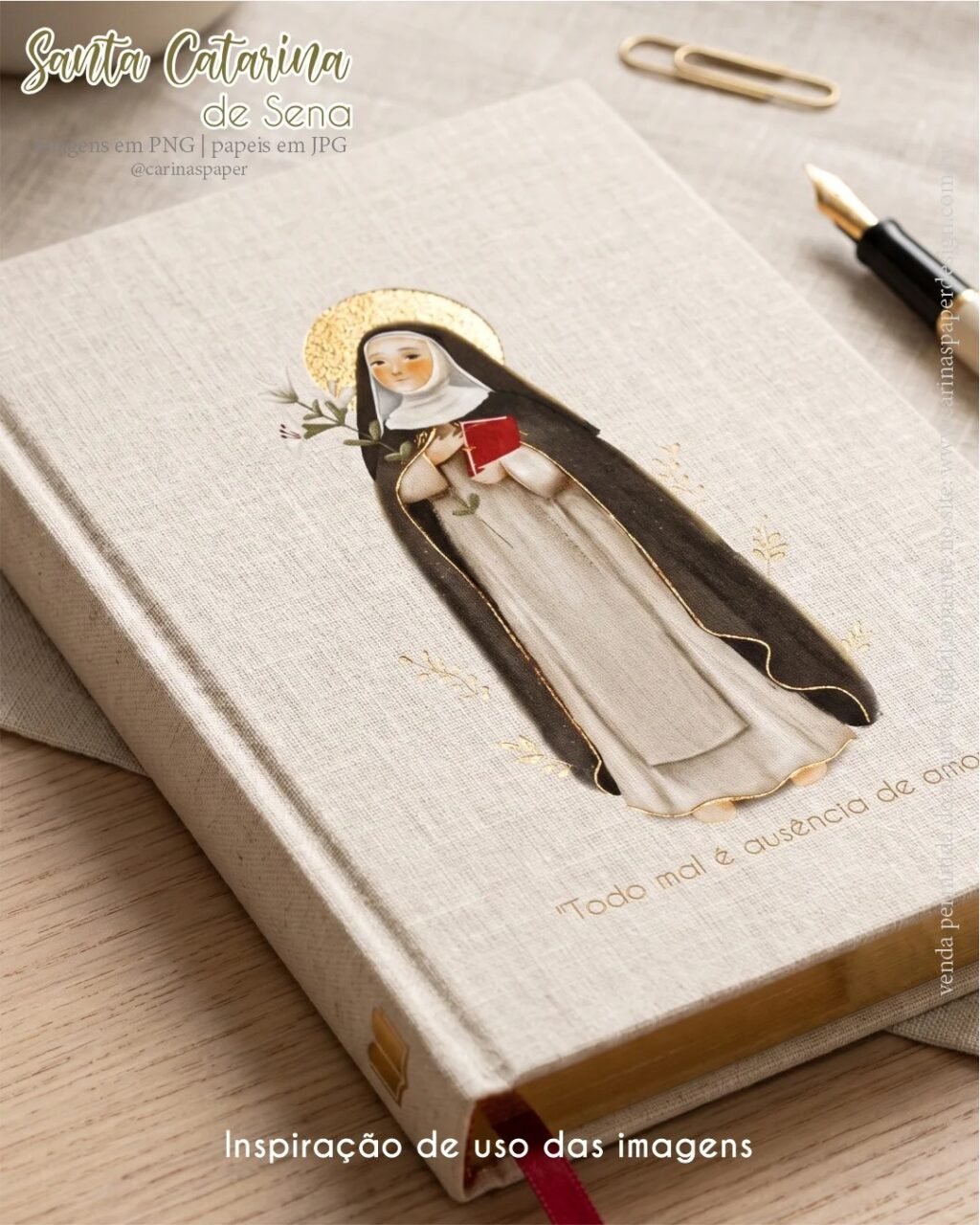 Ilustrações Santa Catarina de Sena - Kit Digital (Carinas Paper) - Imagem 4