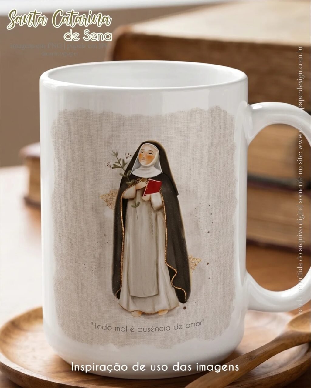 Ilustrações Santa Catarina de Sena - Kit Digital (Carinas Paper) - Imagem 6