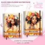 Caderno Universitário - Black Girls Flower Watercolor (Jana Bicalho) - Imagem 6