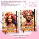 Caderno Universitário - Black Girls Flower Watercolor (Jana Bicalho) - Imagem 5