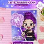 Cartão Pirulito KPOP #1 (Cabelinho Roxo)