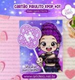 Cartão Pirulito KPOP #1 (Cabelinho Roxo)