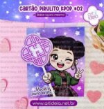 Cartão Pirulito KPOP #2 (Cabelinho Preto)