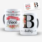 Arte para Caneca Amigas Alfabeto Floral - Imagem 5