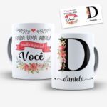 Arte para Caneca Amigas Alfabeto Floral - Imagem 3